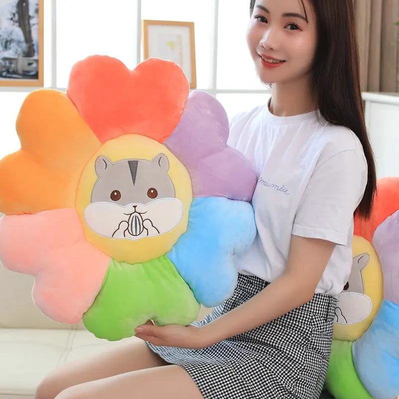 Nick Toy 1 шт. Новые солнечные подушки с цветочным принтом плюшевые Красочные хомяк подушки персонализированные украшения дома