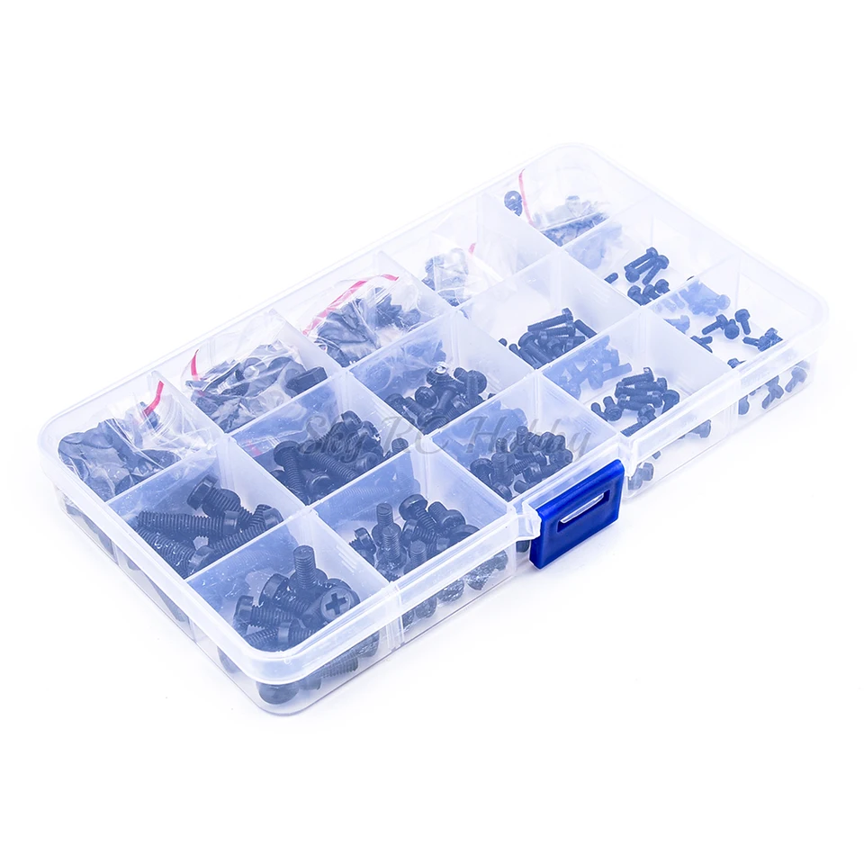 Viti E Dadi In Nylon Nero – Kit Assortito M2 M3 M4 M5 M6 M8 Testa Panela Phillips Con Rondelle