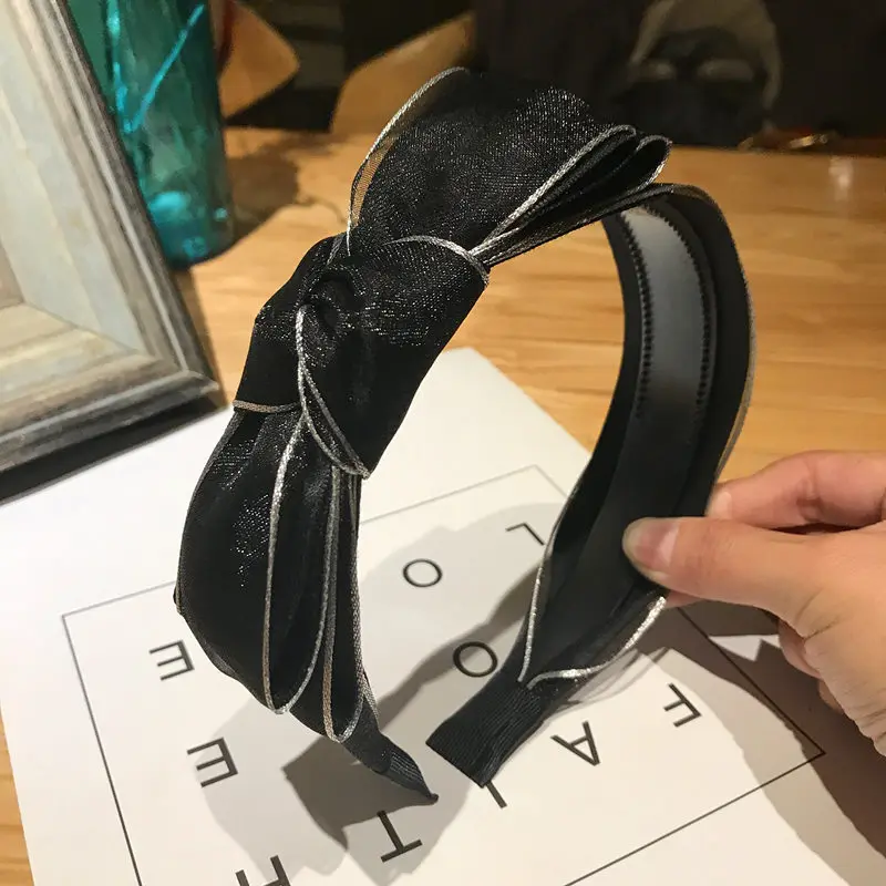 30 шт./Партия DIY мульти простые ткани двухслойный бант головная повязка креативная широкая леди мыть лицо повязки для волос Инструменты для укладки аксессуар HA1130
