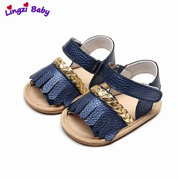 

Newborn Infant Baby Girls Sandals Prewalker Non-slip Hollow Princess Summer Tassel PU Leather Shoes Clogs 0-24M