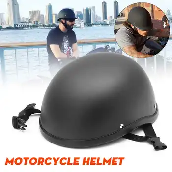 

Retro Motorcycle Helmet Half Open Face Helmet Motocross Retro Vintage German Style Matte Black