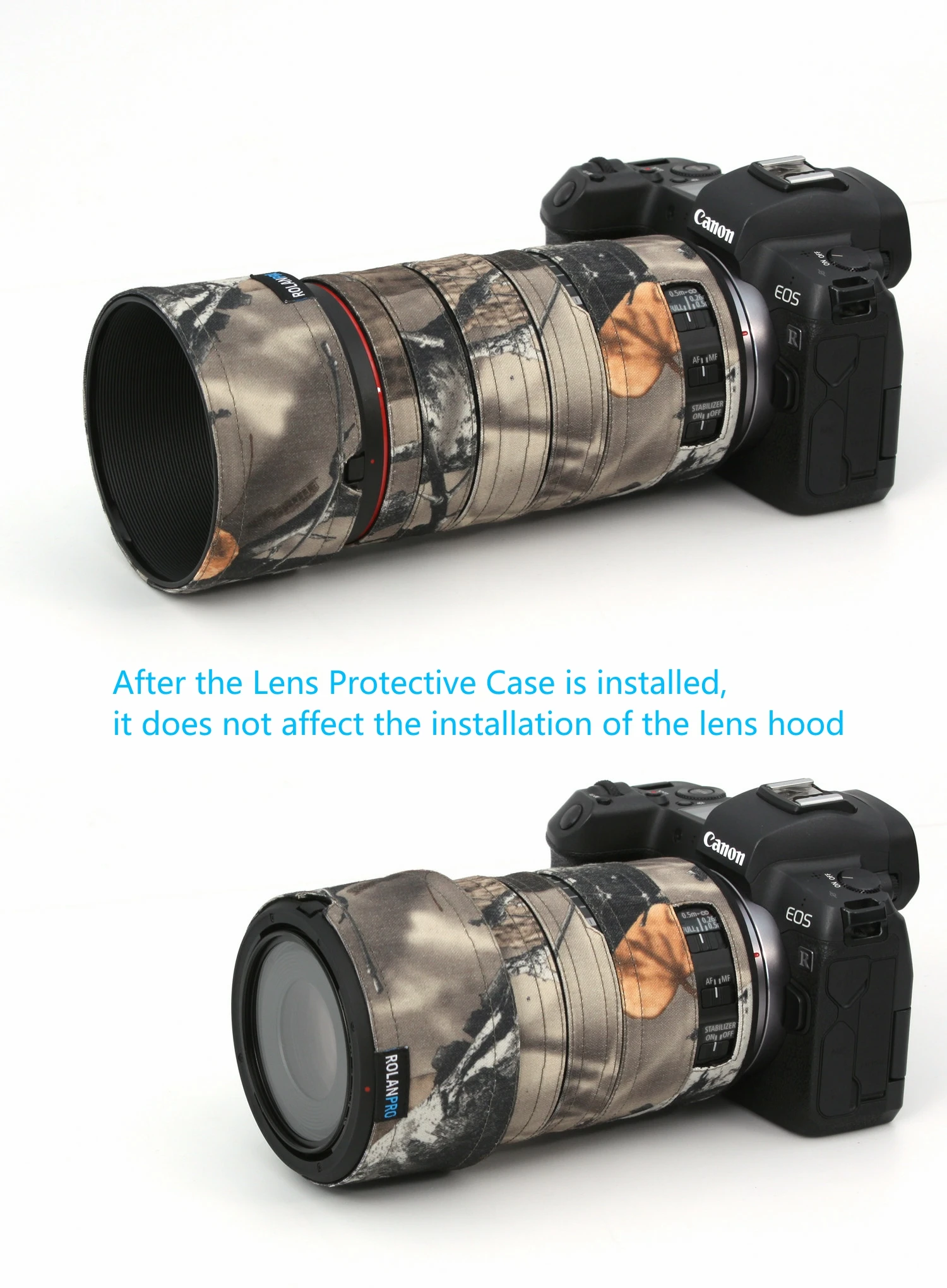 ROLANPRO Objektiv-Mantel-Hülle für Canon RF 100 mm F2,8 L MAKRO IS USM Objektiv, Camouflage-Objektiv, Kleidung, Regenschutz, Linsenhülle, Waffenhülle – Detail 1
