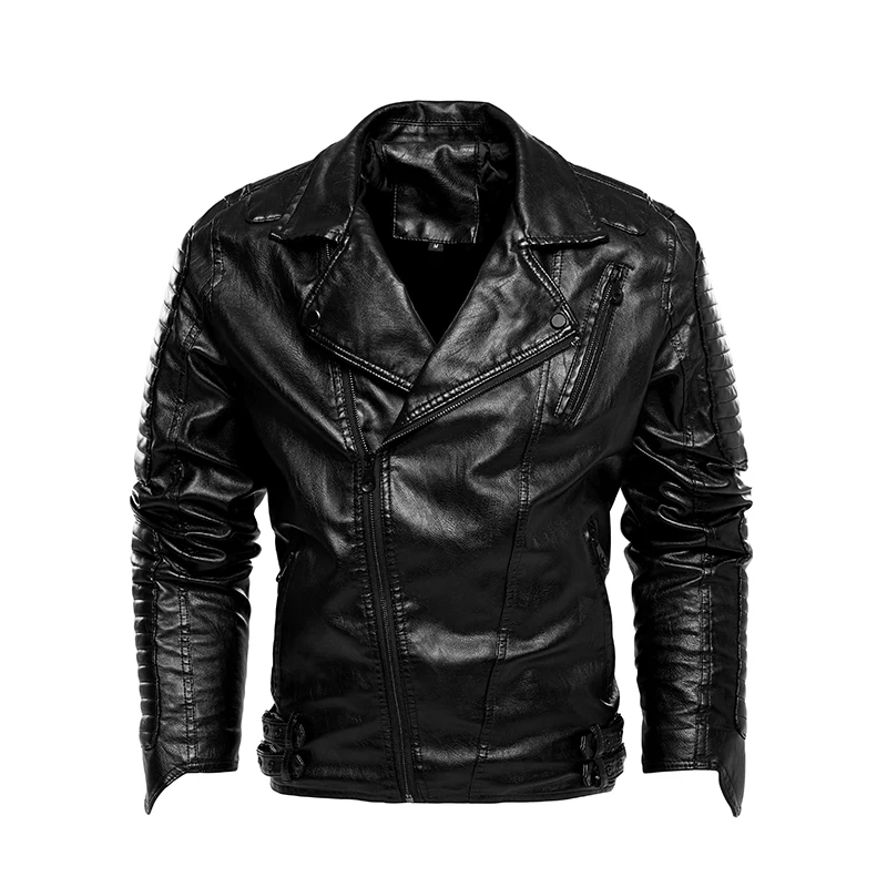 

Men's Leather Jacket Racing Motorcycle Clothes Patchwork Large Size Men's Leather Coat 2021 Autumn and Winter Jacket New