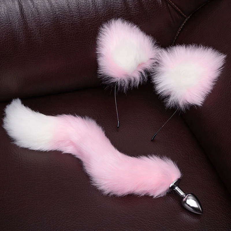 BLACKWOLF Cute Tail Anal Plug Cat Ears Headbands Set Adult Games Bead Metal Butt Erotic Cosplay Sex Toys For Women | Красота и