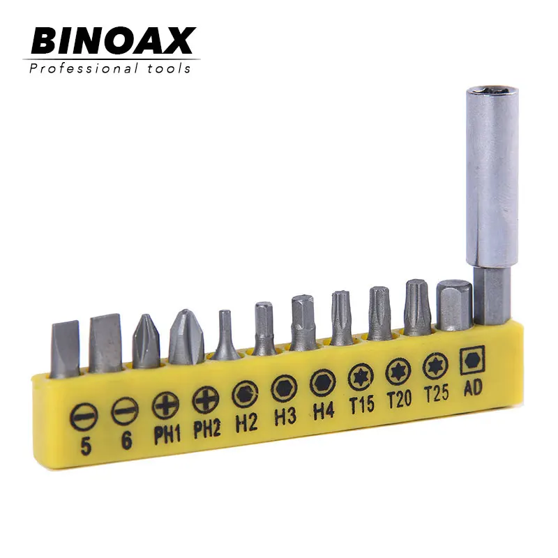 Binoax 12 шт. отвертка бит шестигранный, магнитный удлинитель Удлинительное гнездо винтовые биты держатель бар для аккумуляторной дрели