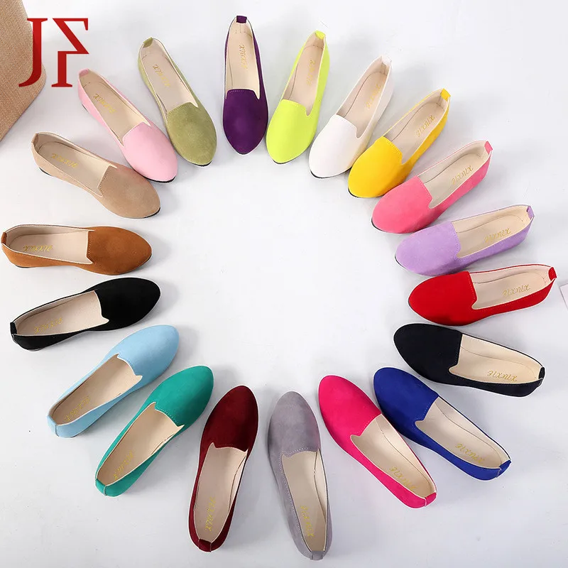 

2019 chaussures femme Flat shoes Ladies shoes JF Candy color PU material Spring and autumn style wimen's shoes