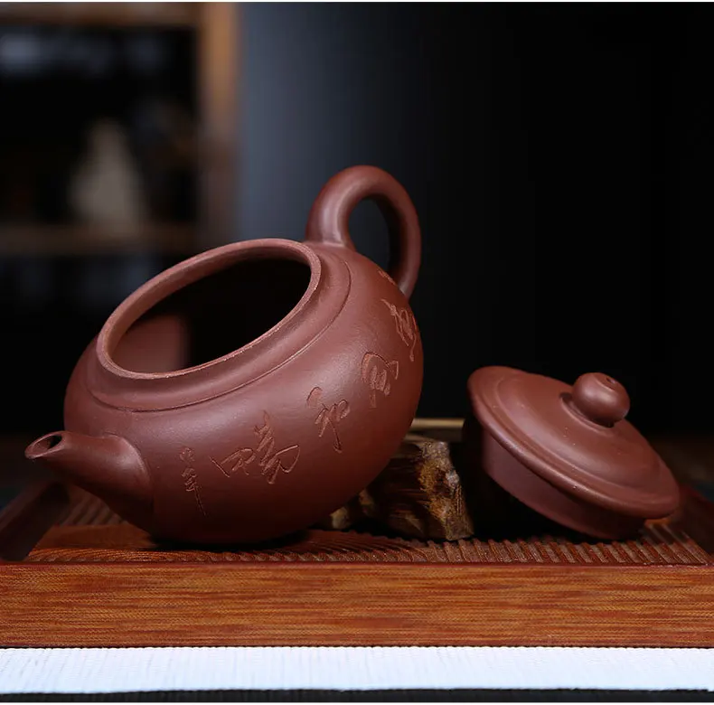 Lettering Yixing Clay Teapot Manufacturers Wholesale Consignment Handmade Teapot Sets Customizable Gift Manufacturers Direct Sel