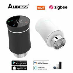 Aubess Tuya Zigbee 3.0 Smart Thermostat Radiator Actuator Valve Smart Programmable TRV Temperature Controller For Alexa Google