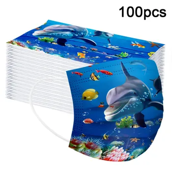 

10-100pcs New Disposable Mask Cute Children Dolphin Printing Pattern Mask Children Fast Shipping Health Care Covers Mouths Mask