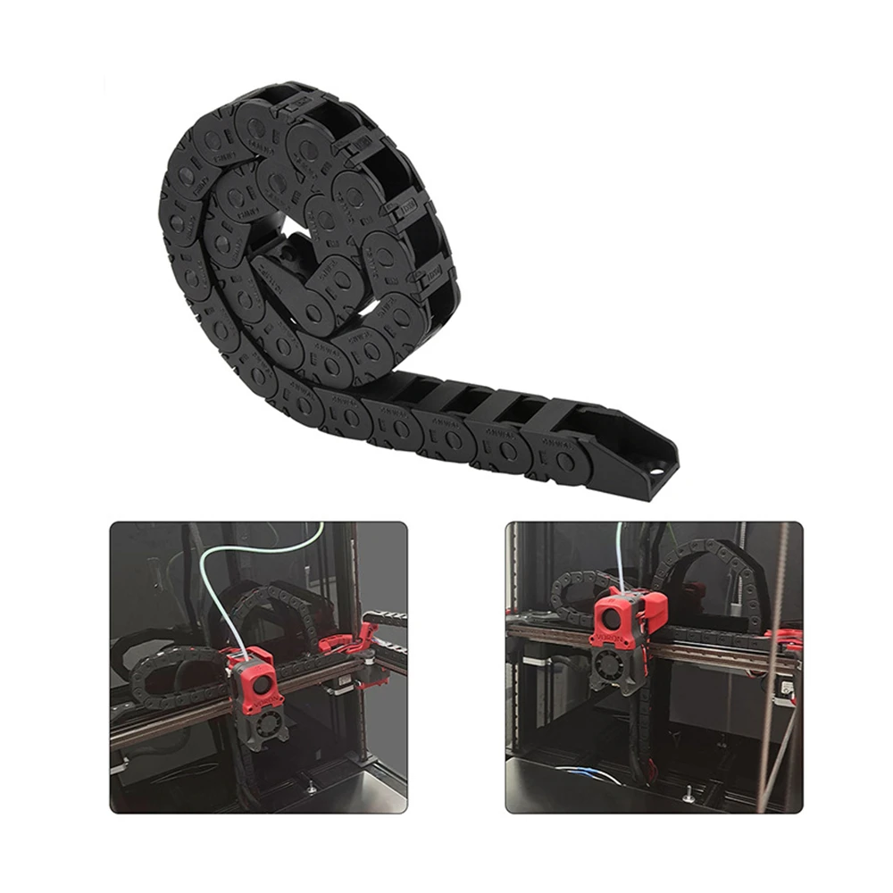 Soft Nylon 300mm For VORON 2.4 Ccable Chains Set Black Opening Type Wire Chains For 3D Printer