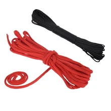 2 PCS Paracord 550 Parachute Rope 7 Core Strand For Climbing Camping Buckle Rope Red& Black 50FT