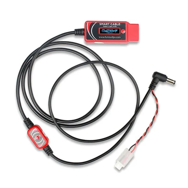 FuriousFPV Smart Cable V2 125CM 3-6S XT60 OLED Display for All Series Fatshark Goggles Duck-King RC Drone FPV Racing Freestyle | Игрушки и