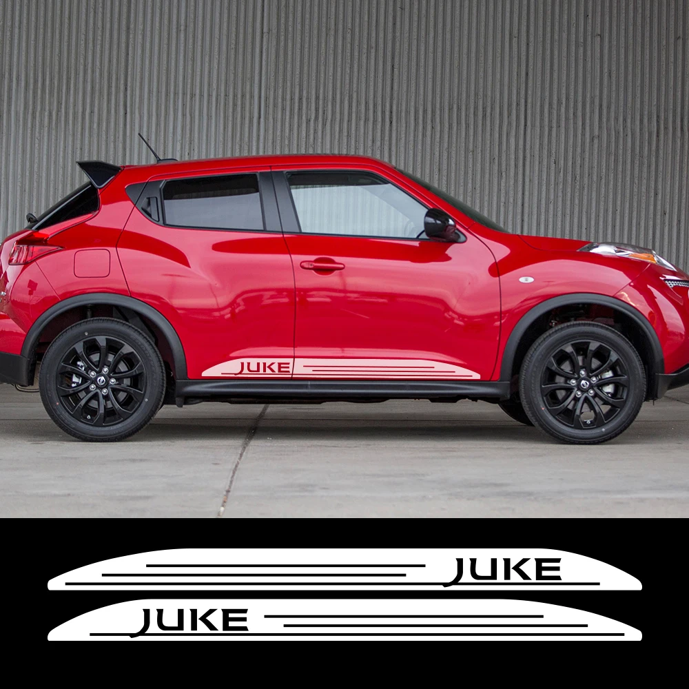 2pcs For Nissan Juke Nismo Car Door Skirt Stickers Both Side Racing