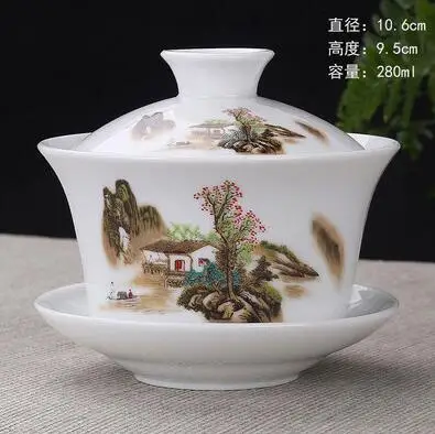 Высококачественный чайный сервиз элегантная Gaiwan китайская чашка для чая фиолетовая глина Tureen Высокая емкость крышка соусница для тарелки чайная чашка для заварки Исин Чайник - Цвет: 280ml