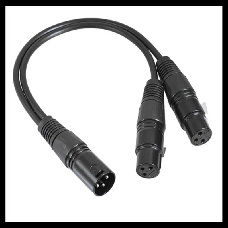 XLR 3 Pin разветвитель Y адаптер штекер 2 Женский Сделано в Китае для DMX кабель