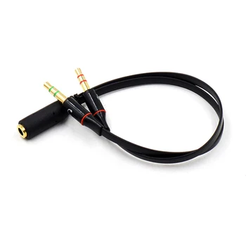 

Splitter Headphone for Computer 3.5mm Female to 2 Male 3.5mm Mic Audio Y Splitter Cable Headset to PC Adapter AUX Cable