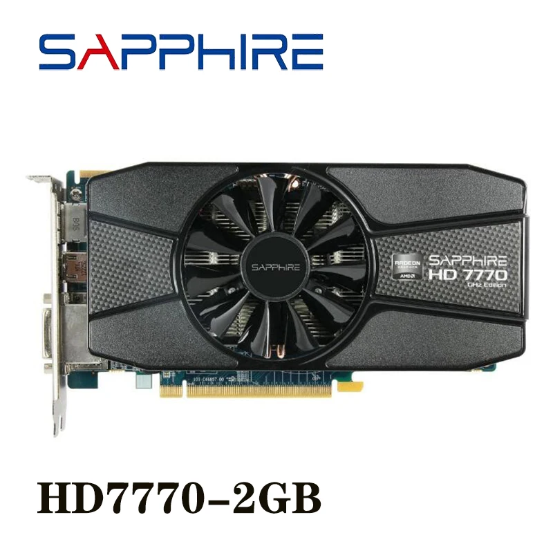 Видеокарта SAPPHIRE Radeon HD 7770 2 Гб GPU для AMD HD7770 2G GDDR5 видеокарты ПК компьютерные игровые HDMI PCI-E X16 б/у-0
