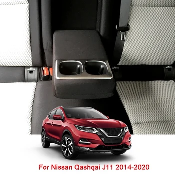 

1pc ABS Interior Mouldings For Nissan Qashqai J11 2014-2020 Car Rear Water Cup Holder Frame Sequins Cover Internal Stickers