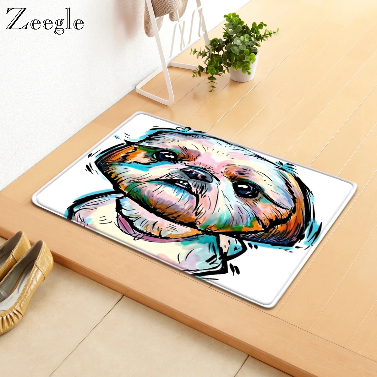 Zeegle Коврик для двери, коврик для пола, смешной коврик с большим носком, абсорбирующий коврик для ванной комнаты, Противоскользящий коврик, моющийся коврик для прихожей