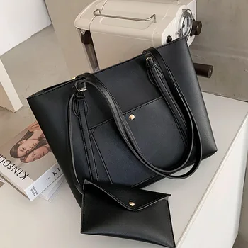 

Winter Large PU Leather Shoulder Bags for Women 2020 Trend Hand Bag Women's Branded Trending Black Handbags and Purses