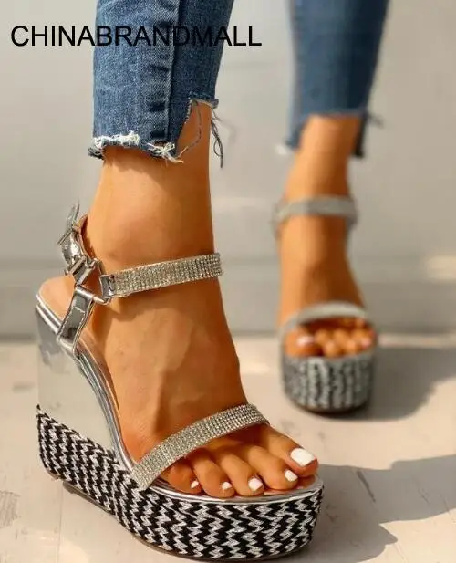 

NAUSK Retro Womens Fashion Open Toe Ankle Platform Wedges Shoes Ladies Roman Sandals Buty Damskie Wedges Shoes Mujer 2020
