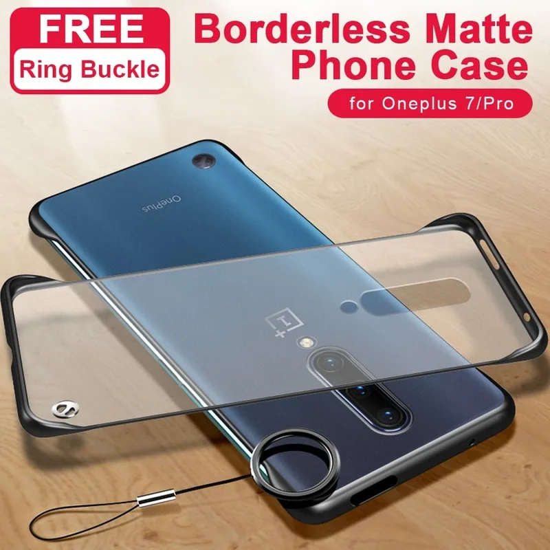 Case OnePlus 7T 7 Pro 6 6T Case Frameless Ring Transparent Slim
