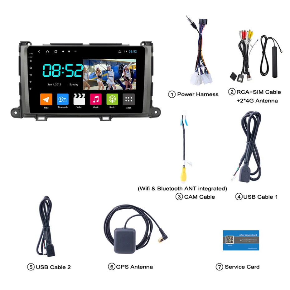 Android 8,1 автомобильный DVD 1din мультимедийная Navi система для Toyota Sienna 2010- Автомобильный gps навигатор головное устройство BT SWC wifi