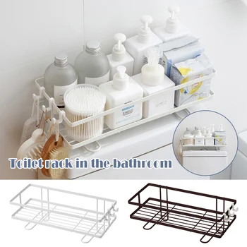 

Toilet Storage Rack Holder Hollow Drain Organizer No Drilling for Bathroom Brush Bottle TP899