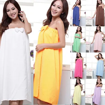

Beautiful Chic Women Soft Bath Towel Robe Bathrobe Body Spa Bath Bow Wrap Towel Shower