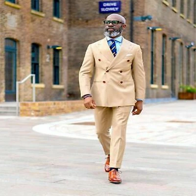 Бежевый двубортный мужской костюм 2020 свадебные костюмы смокинг для жениха на