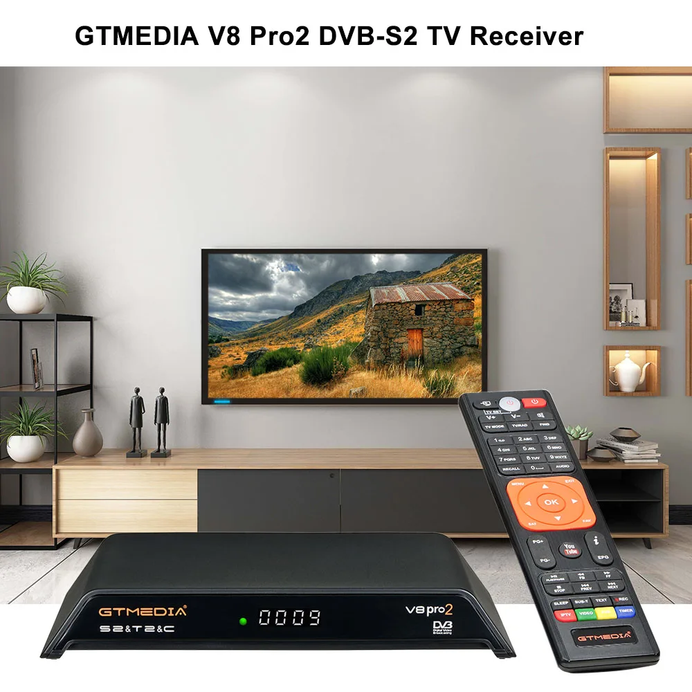 GTMEDIA V8 Pro2 DVB-S2 ТВ приемник портативный HD 1080P телеприставка цифровой видео вещания приемник встроенный WiFi Поддержка H.265