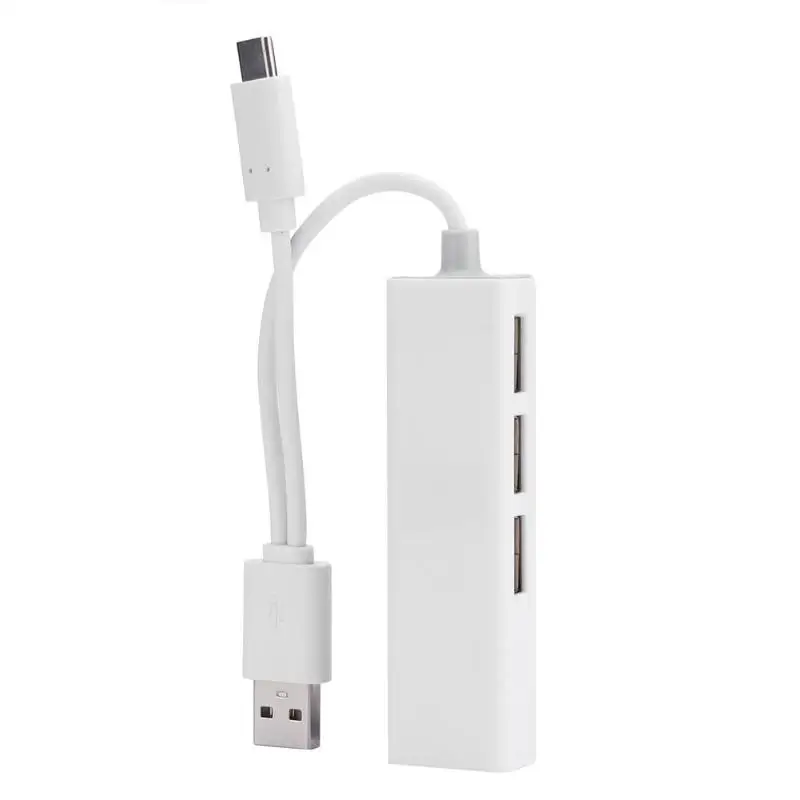 Горячая Распродажа USB концентраторы тонкий дизайн 3 порта USB адаптер USB 2,0 концентратор Тип C к RJ45 Ethernet гигабитный сетевой адаптер провод