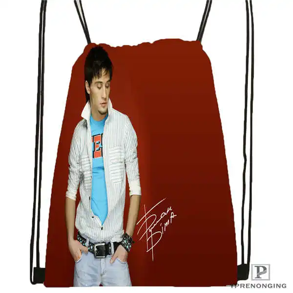 Drawstring Backpack Custom Dima Bilan походная сумка на шнурке милый рюкзак для детей(черная спинка) 31x40 см#180531-03-36 - Цвет: Drawstring Backpack