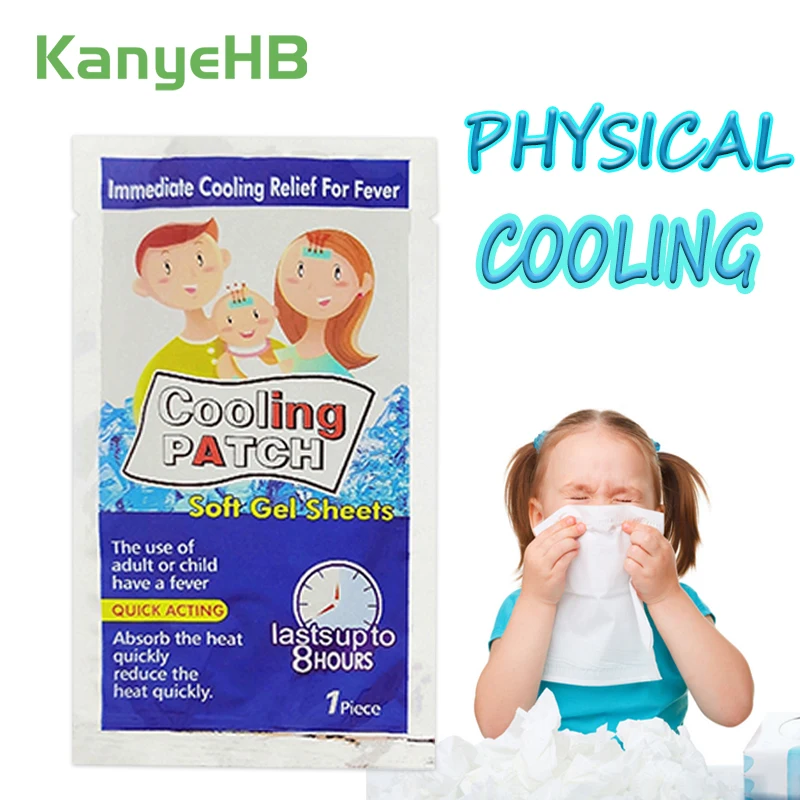 

8bags Cooling Patches Baby Fever Down Medical Plaster Migraine Headache Pad Lower Temperature Ice Gel Polymer Hydrogel A168