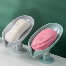 Leaf Shaped Soap Holder Shower Soap Shelf Bath Soap Box Vertical Suction Cup Laundry Soap Dish Storage Tray Bathroom Accessories