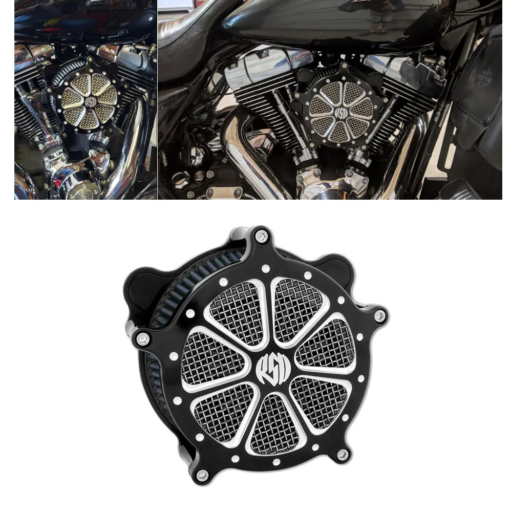 Turbina Moto Spike Air Filter Cleaner Aspirazione Per Harley Sportster Xl Touring Street Glide Road Glide Dyna Softail Blu