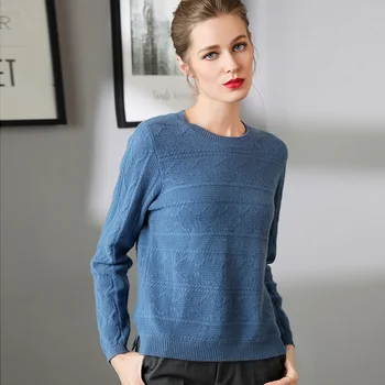 

Septass Autumn Winter 100% Pure Cashmere Sweaters And Pullover 2019 Elegant Long Sleeve O-Neck Jumper Casual Knitted Sweater Top