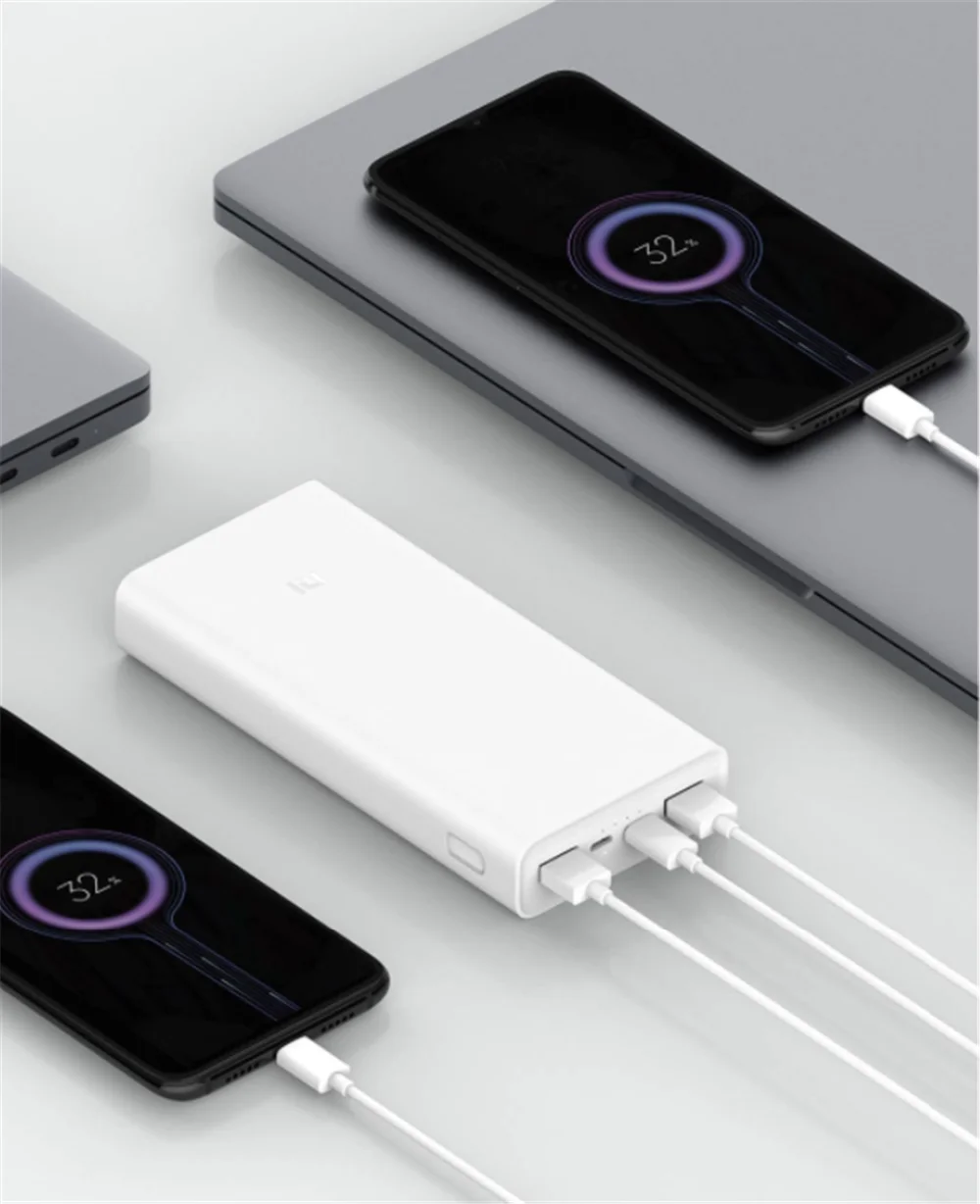 Мобильный источник питания Xiaomi 3 USB-C18W Двусторонняя Быстрая зарядка 20000 мАч может быть на воздушном судне Двусторонняя Быстрая зарядка