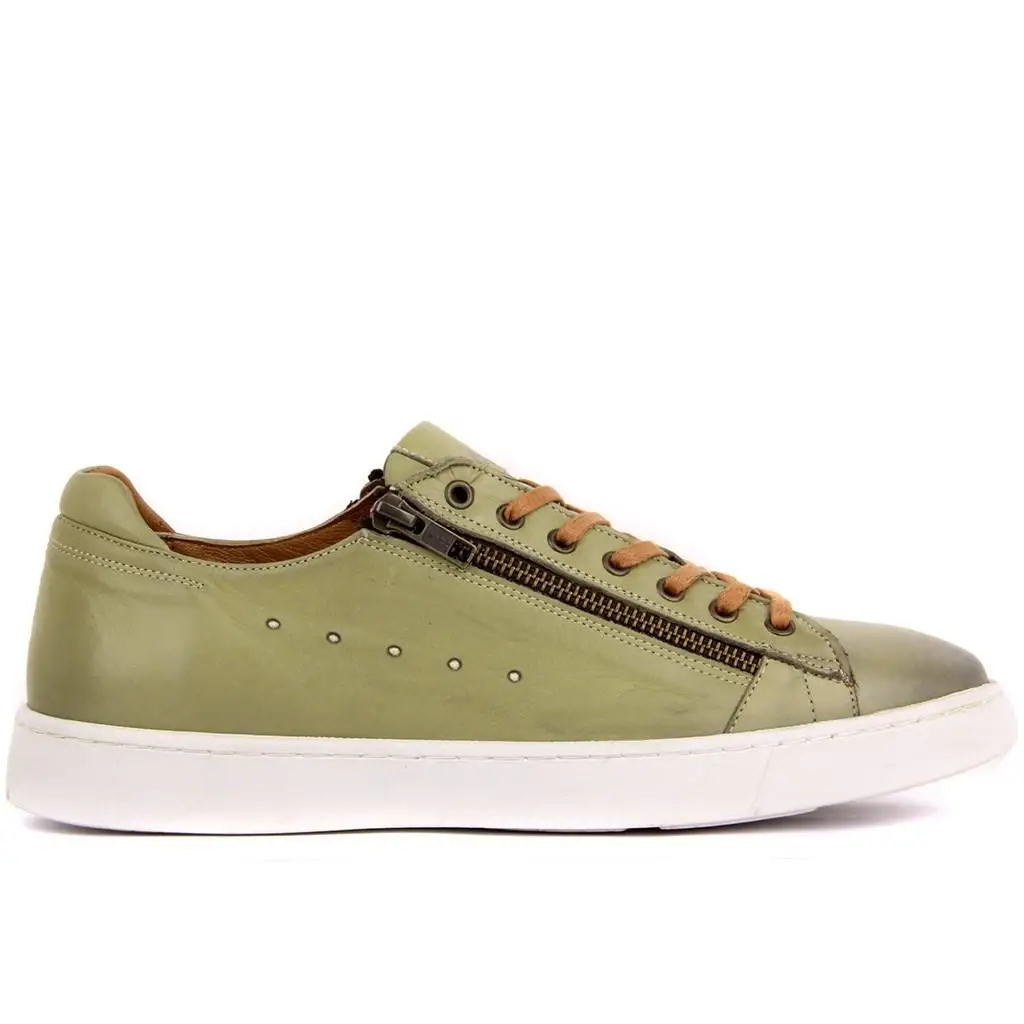 

Sail Lakers-Green Leather Man Casual Shoes