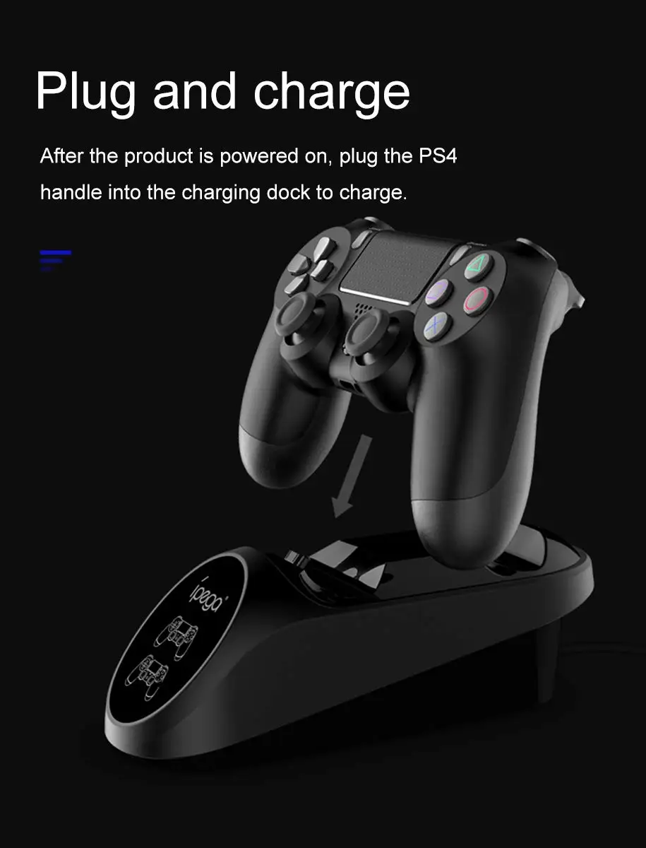 Ipega PG-9180 Беспроводной двойной Зарядное устройство для PS4 зарядная станция с светодиодный свет ручка зарядная док-станция для база для PS4/SLIM/PRO
