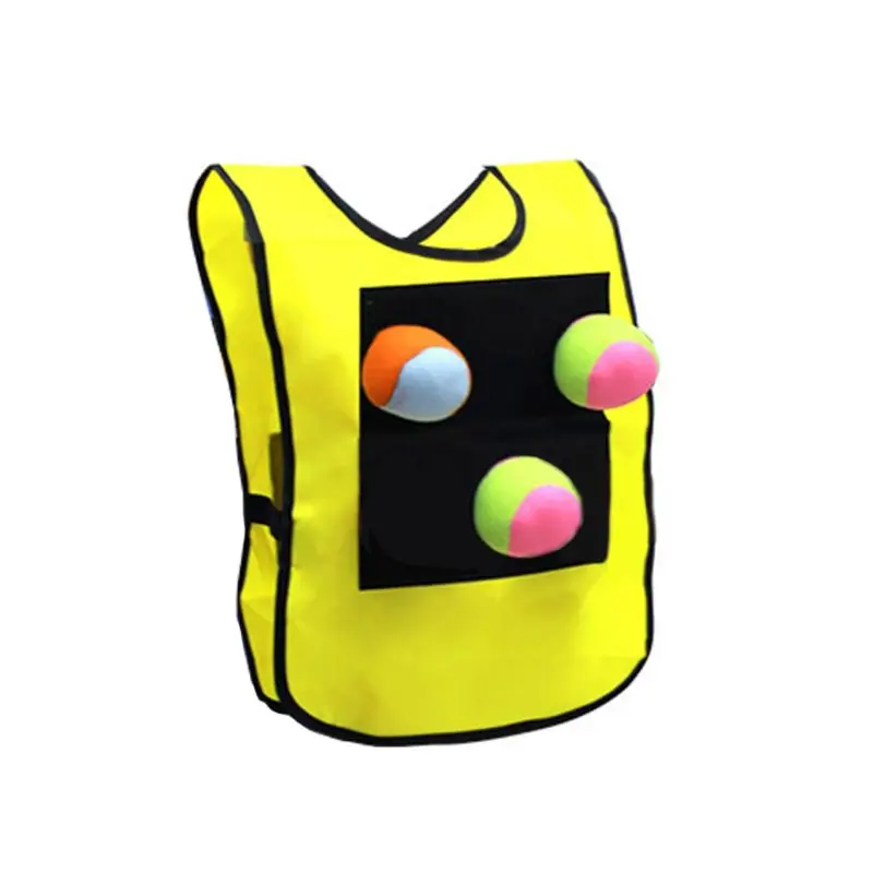 Waistcoat With Sticky Ball Throwing Children Kids Outdoor Fun Sports Toy K1KC - Цвет: Цвет: желтый