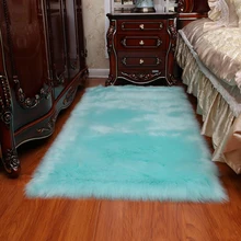 Мягкий искусственный коврик из овчины прямоугольник искусство спальня кровать украшение дома Шерсть ковер диваны стулья чайный стол Гостиная