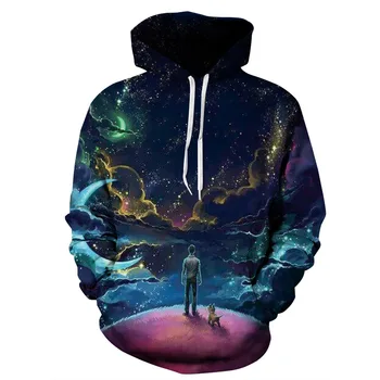 

Space Galaxy 3D Hoodies Men/Women 3d Hooded Sweatshirts Print Purple Nebula Clouds Cool Autumn Winter Hoodie Plus Size