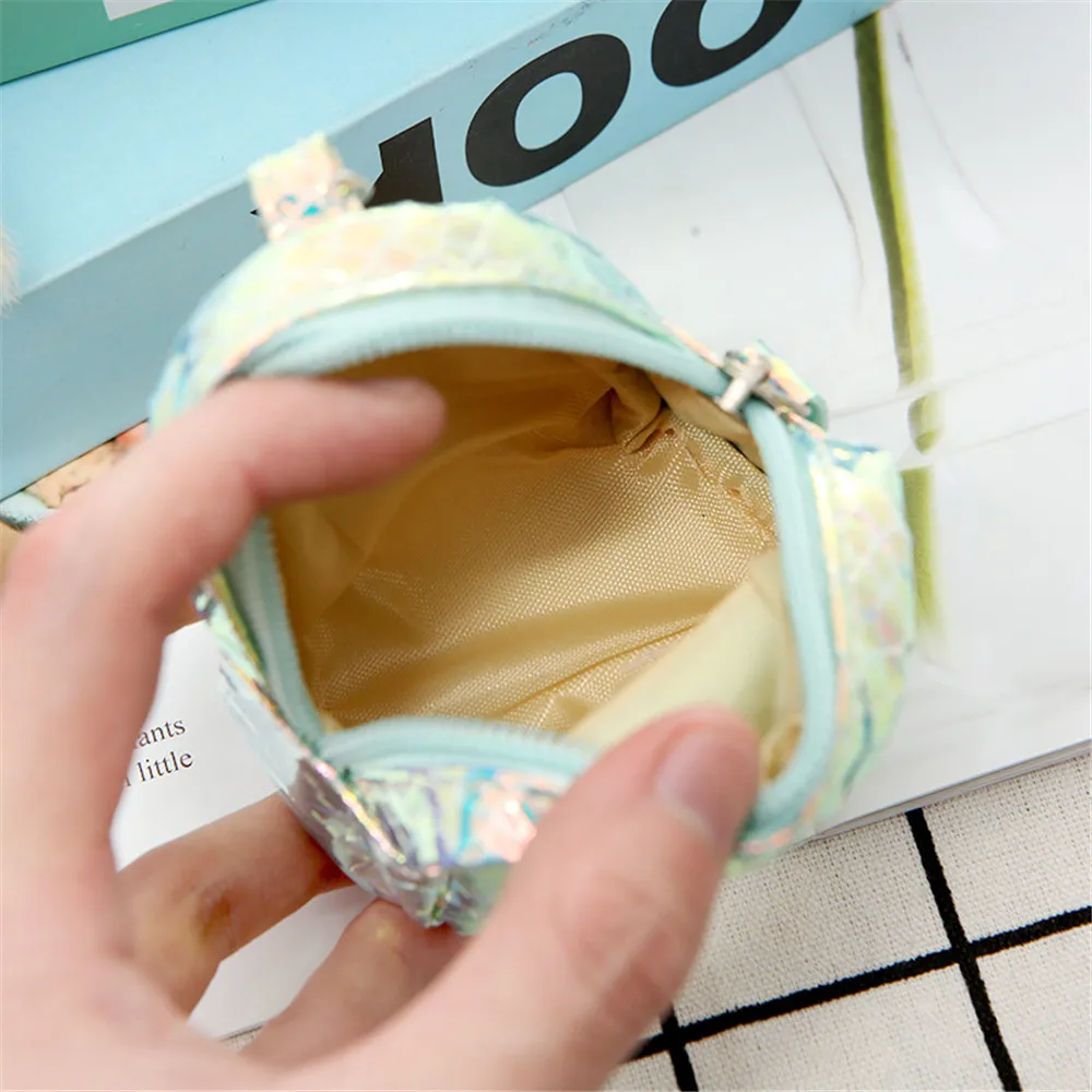 Женские кошельки модные из искусственной кожи мини голографическая Лазерная Монета Сумки-кошельки Кошелек для ключей брелок клатч PU леди