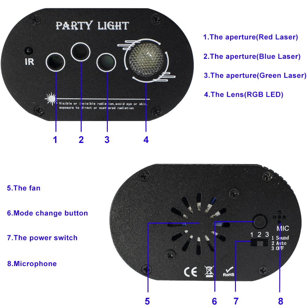 Диско лазерный светильник RGB проектор вечерние светильник s DJ светильник ing Effect для дома вечерние свадебные KTV украшения