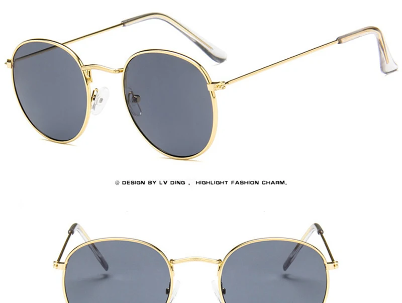 Psacss 2019 Sunglasses Women/Men Vintage Small Frame Round Brand Designer Metal Sun Glasses lentes/gafas de sol hombre 3447