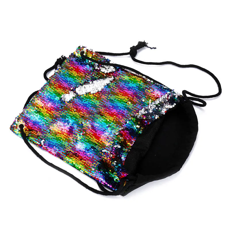 

Hot Sequin Drawstring Bags Reversible Sequin Backpack Glittering Shoulder Bags for Girls Women IE998