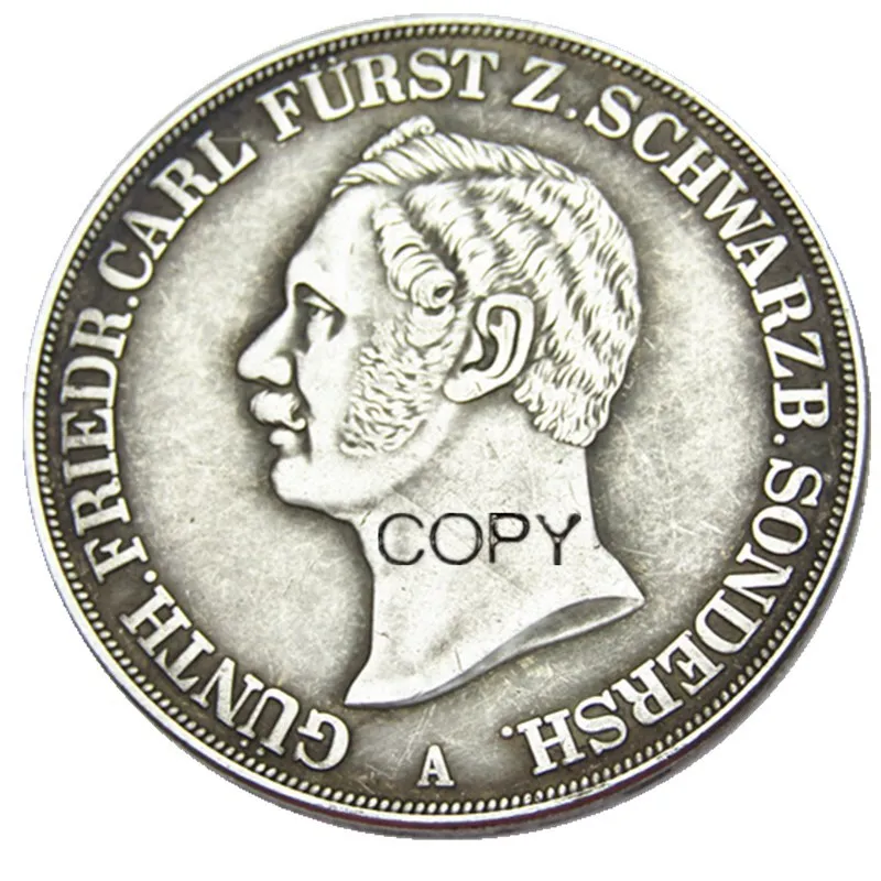 

DE(22)Germany 1841 2 Thaler 3Ѕ Gulden - Gьnther Friedrich Karl II Silver Plated Copy Coin