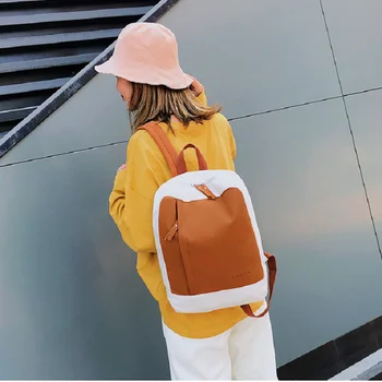 

Schoolbag small fresh Korean simple canvas backpack campus middle school student