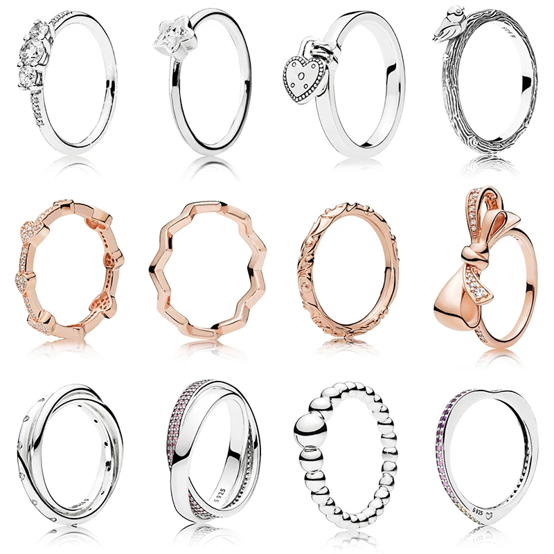 

Bow Heart Shape And Round Simple Ring Original Classic European Pop Style Mother's Day Gifts Women's Fashion Jewelry